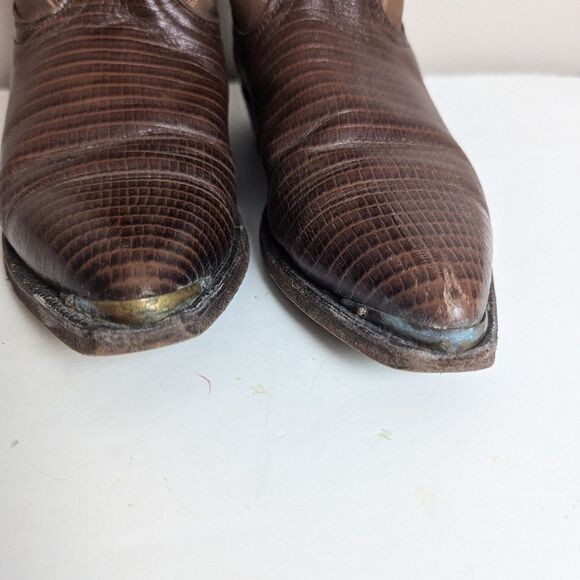 Boulet Women's Western Cowboy Boots 5.5 – Brown Leather & Suede – 9.5" Shaft - Picture 6 of 10